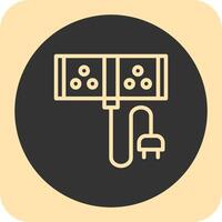 Extension Cord Linear Round Icon vector