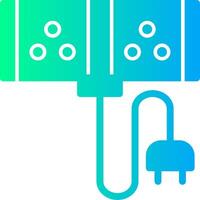 Extension Cord Solid Multi Gradient Icon vector