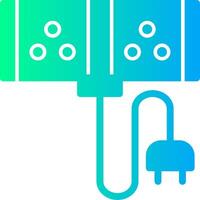 Extension Cord Solid Multi Gradient Icon vector