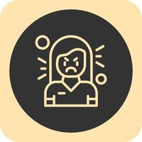 Resentment Linear Round Icon vector