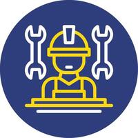 Subcontractor Dual Line Circle Icon vector