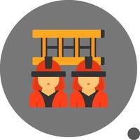 Fireman-s Carry Flat Shadow Icon vector