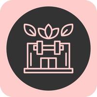 Gym Linear Round Icon vector