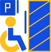 silla de ruedas accesible estacionamiento plano dos color icono vector