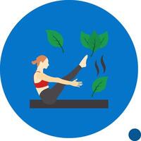 pilates plano sombra icono vector