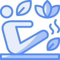 Pilates Line Filled Blue Icon vector