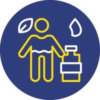 Hydration Dual Line Circle Icon vector