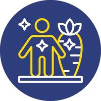 Clean Eating Dual Line Circle Icon vector