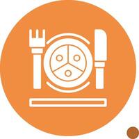 Portion Control Glyph Shadow Icon vector