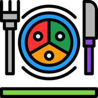 Portion Control Line Filled Icon vector