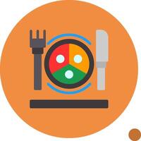 Portion Control Flat Shadow Icon vector