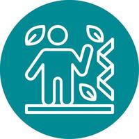 Protein Outline Circle Icon vector
