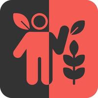 Fiber Red Inverse Icon vector