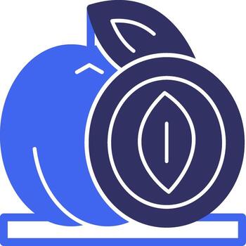 frutas sólido dos color icono vector