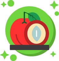 Fruits Tailed Color Icon vector