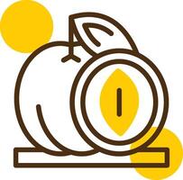 Fruits Yellow Lieanr Circle Icon vector