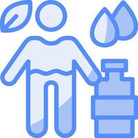 Hydration Line Filled Blue Icon vector