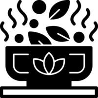 Green Tea Glyph Icon vector