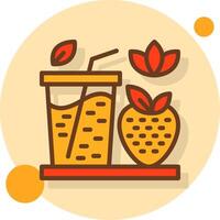 Smoothies Filled Shadow Circle Icon vector