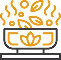 Green Tea Line Two Color Icon vector
