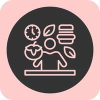 Mindful Eating Linear Round Icon vector