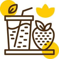 Smoothies Yellow Lieanr Circle Icon vector
