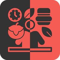 Mindful Eating Red Inverse Icon vector