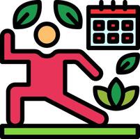 Wellness Routine Line Filled Icon vector