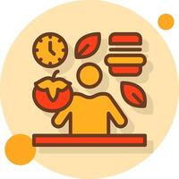 Mindful Eating Filled Shadow Circle Icon vector
