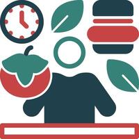 Mindful Eating Glyph Two Color Icon vector