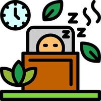 dormir línea lleno icono vector