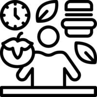 Mindful Eating Line Icon vector