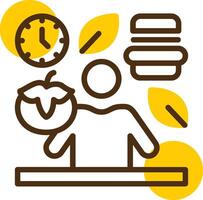 Mindful Eating Yellow Lieanr Circle Icon vector