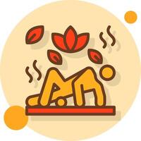 Foam Rolling Filled Shadow Circle Icon vector