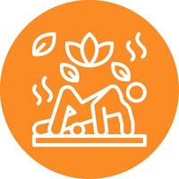 Foam Rolling Outline Circle Icon vector