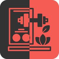 Progress Tracking Red Inverse Icon vector