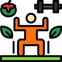 equilibrado estilo de vida línea lleno icono vector