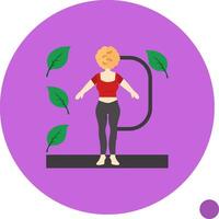 Mind-Body Connection Flat Shadow Icon vector