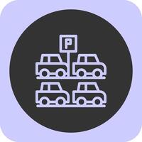 Uncovered parking Linear Round Icon vector