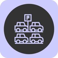 Uncovered parking Linear Round Icon vector