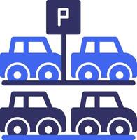 Uncovered parking Solid Two Color Icon vector