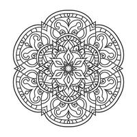 Outline mandala decorative and ornamental design for coloring page vector