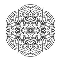 contorno mandala decorativo y ornamental diseño para colorante página vector