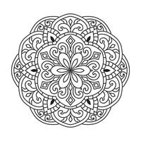 Outline mandala decorative and ornamental design for coloring page vector