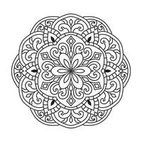 Outline mandala decorative and ornamental design for coloring page vector