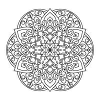 Outline mandala decorative and ornamental design for coloring page vector