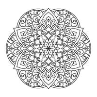 Outline mandala decorative and ornamental design for coloring page vector