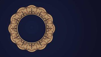 Ramadan, Eid, Arabo islamico est stile mandala telaio animazione sfondo. mandala telaio elemento. astratto d'oro mandala telaio 4k video filmato. mandala animazione senza soluzione di continuità ciclo.