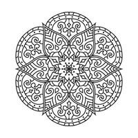 Vector outline mandala decorative and ornamental design for coloring page