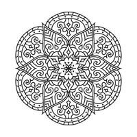 vector contorno mandala decorativo y ornamental diseño para colorante página